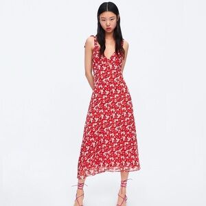 ZARA Floral Print Dress, size medium
